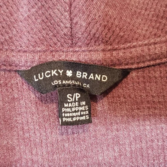 Lucky Brand Pullover Sweat Shirt Hi Low Fading Purple Wine Small Cowl Ne… - Picture 4 of 12